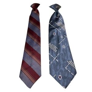 Vintage Clip On Tie Lot Montgomery Ward Ketch Set Of 2